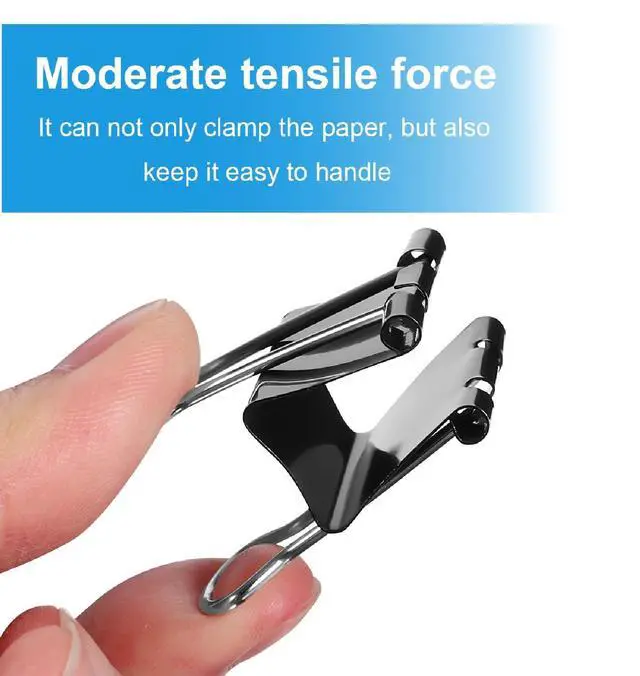 Alt view image 7 of 7 - 170 Pcs Binder Clips Assorted Sizes, Black Large, Medium, Small Binder Paper Clips for Office Supplies, Home, School,Business Document OrganizingBlack
