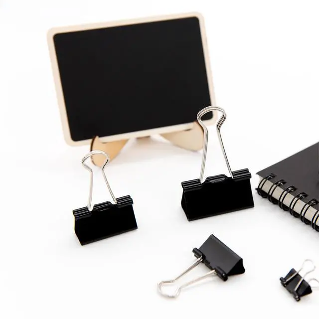 Alt view image 5 of 6 - Binder Clips Paper Clamps Assorted Sizes 150 Count (Black), Large, Medium, Small, X Small and Micro, 5 Sizes in One Pack, Meet Your Different Using Needs.