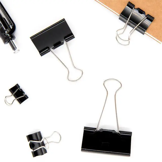 Alt view image 4 of 6 - Binder Clips Paper Clamps Assorted Sizes 150 Count (Black), Large, Medium, Small, X Small and Micro, 5 Sizes in One Pack, Meet Your Different Using Needs.