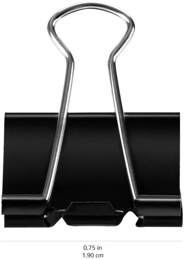 Alt view image 3 of 7 - Sturdy Binder Clips, Office Supplies, Small 0.75 in, Document Organizing, School Supplies, Black, 144 Count