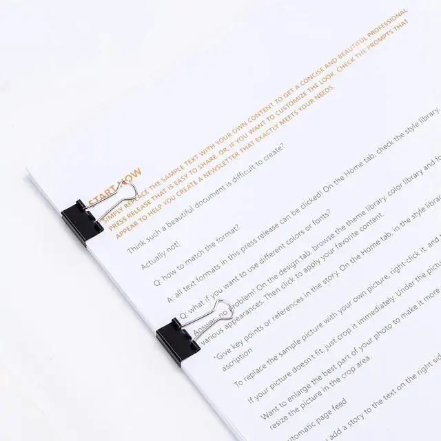 Alt view image 6 of 7 - Sturdy Binder Clips, Office Supplies, Small 0.75 in, Document Organizing, School Supplies, Black, 144 Count