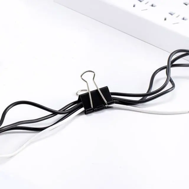Alt view image 7 of 7 - Sturdy Binder Clips, Office Supplies, Small 0.75 in, Document Organizing, School Supplies, Black, 144 Count