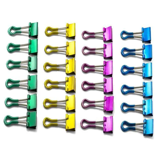 Alt view image 2 of 7 - Easy Grip Binder Clips, Metallic, Small, Pack of 24