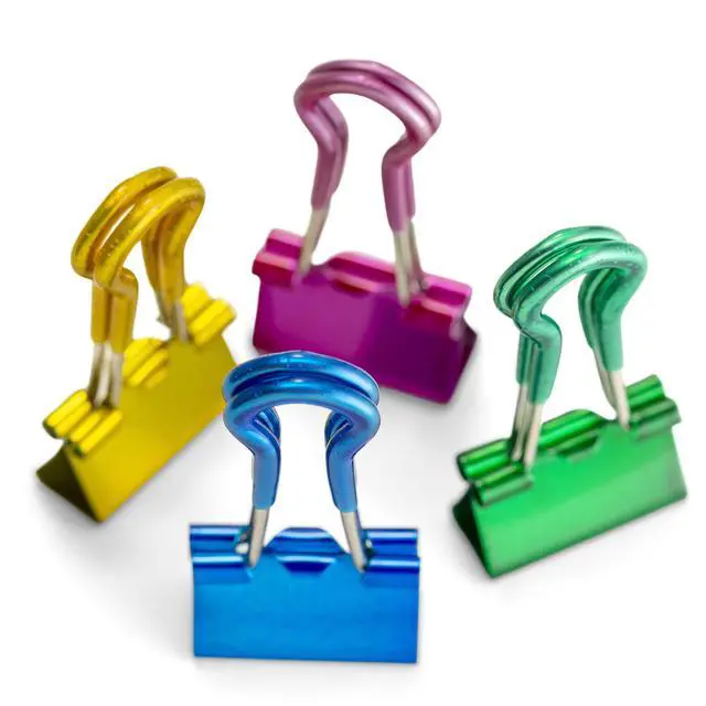 Alt view image 7 of 7 - Easy Grip Binder Clips, Metallic, Small, Pack of 24