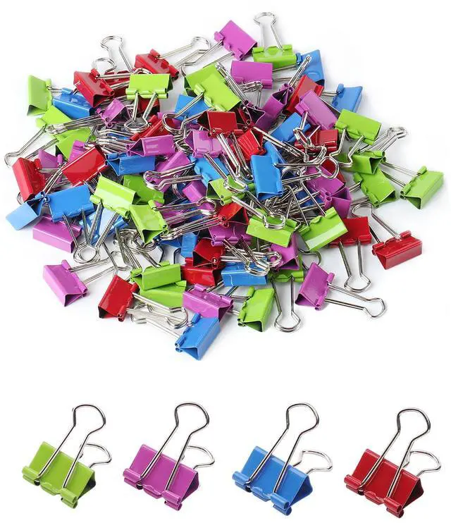 Main image of Binder Clips, 100 pcs, 0.75", Small Size
