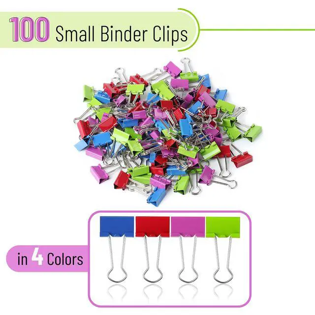 Alt view image 2 of 7 - Binder Clips, 100 pcs, 0.75", Small Size