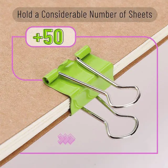 Alt view image 4 of 7 - Binder Clips, 100 pcs, 0.75", Small Size