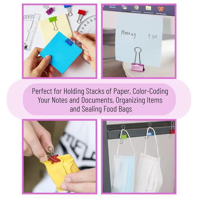 Alt view image 5 of 7 - Binder Clips, 100 pcs, 0.75", Small Size