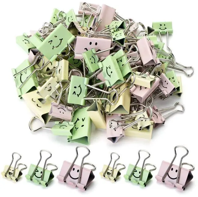 Main image of Cute Binder Clips, 80 pcs, Assorted Sizes