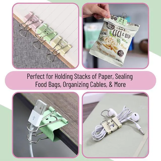 Alt view image 5 of 7 - Cute Binder Clips, 80 pcs, Assorted Sizes