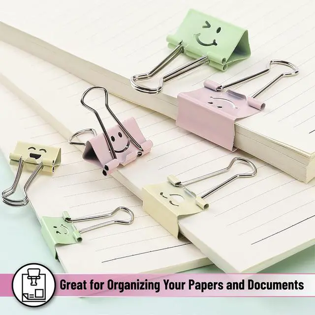 Alt view image 6 of 7 - Cute Binder Clips, 80 pcs, Assorted Sizes