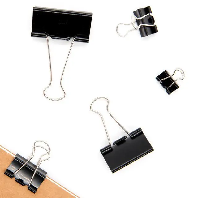 Alt view image 4 of 6 - Binder Clips Paper Clamps Assorted Sizes 120 Count (Black), Large, Medium, Small, X Small and Micro, 5 Sizes in One Pack, Meet Your Different Using Needs.