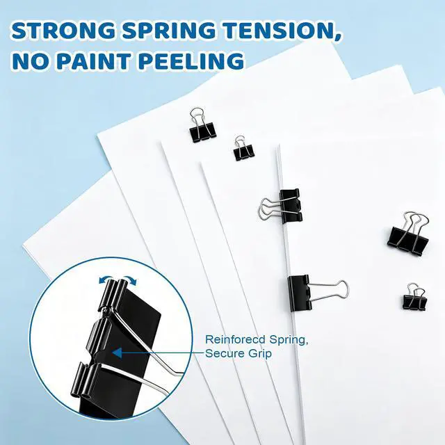 Alt view image 4 of 7 - 360 Pack Paper Clips and Binder Clips Set Mixed Sizes Paperclips with Assorted Medium & Large Binder Clips for Office School Home Organization