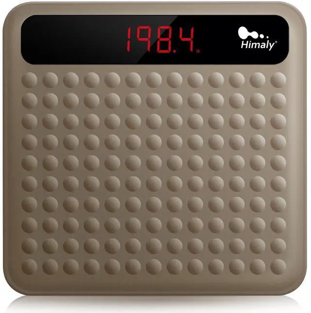 Main image of Digital Body Weight Scale Bathroom Scale, Step-On Technology High Precision Measurements Scales with Large Non Slip Silicone Platform and LCD Digital Display, 400lbs/180kg Capacity, Brown