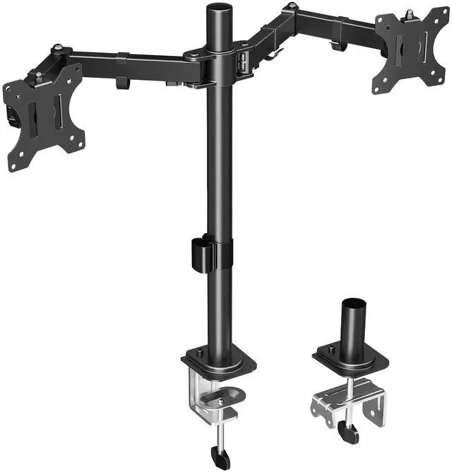 Main image of Dual Monitor Desk Mount, Max 32 Inch up to 17.6lbs, Fully Adjustable Dual Monitor Arm for 2 LCD Screens, Double Monitor Stand with C-Clamp and Grommet Base