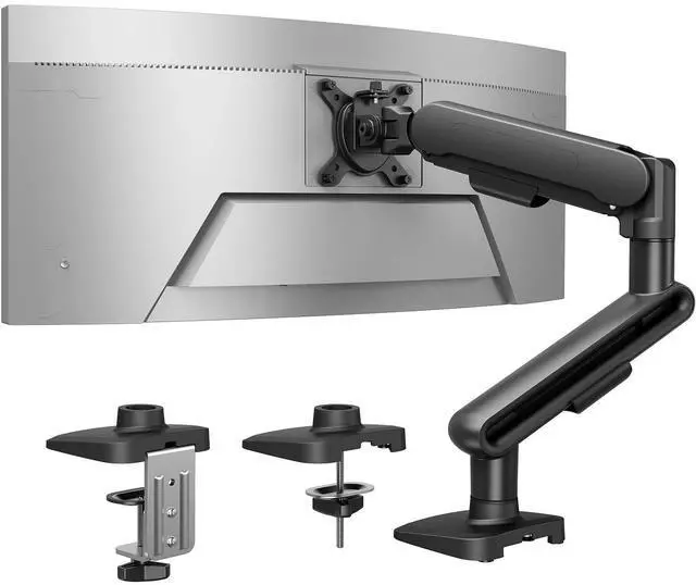 Main image of Ultrawide Monitor Arm for 13 40" Screens, Single Monitor Mount Holds up to 26.4lbs, Adjustable Monitor Stand with C-Clamp & Grommet Base, VESA Mount 75x75mm/100x100mm