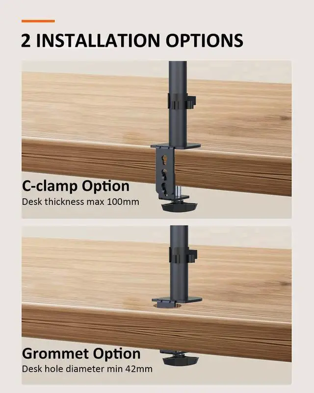 Alt view image 2 of 7 - Single Monitor Mount, Adjustable Monitor Arm Desk Mount Stand for 1 / One Screen up to 32 inch Screen(MD9401)