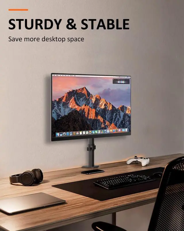 Alt view image 3 of 7 - Single Monitor Mount, Adjustable Monitor Arm Desk Mount Stand for 1 / One Screen up to 32 inch Screen(MD9401)