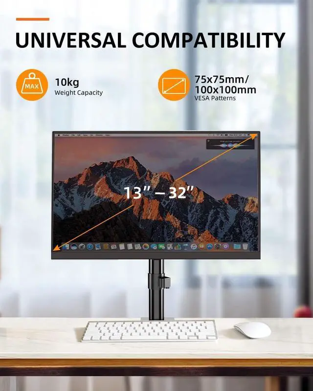 Alt view image 7 of 7 - Single Monitor Mount, Adjustable Monitor Arm Desk Mount Stand for 1 / One Screen up to 32 inch Screen(MD9401)