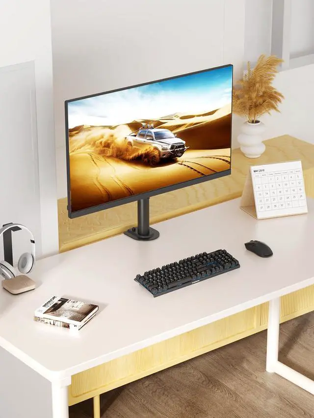 Alt view image 2 of 7 - Single Fully Adjustable Monitor Arm Stand Mount Fits One Screen 13-32 inch 22lbs for Monitor Computer Screen 13 15 17 19 20 22 23 24 26 27 30 32 inch VESA 75 100 (MD7401)