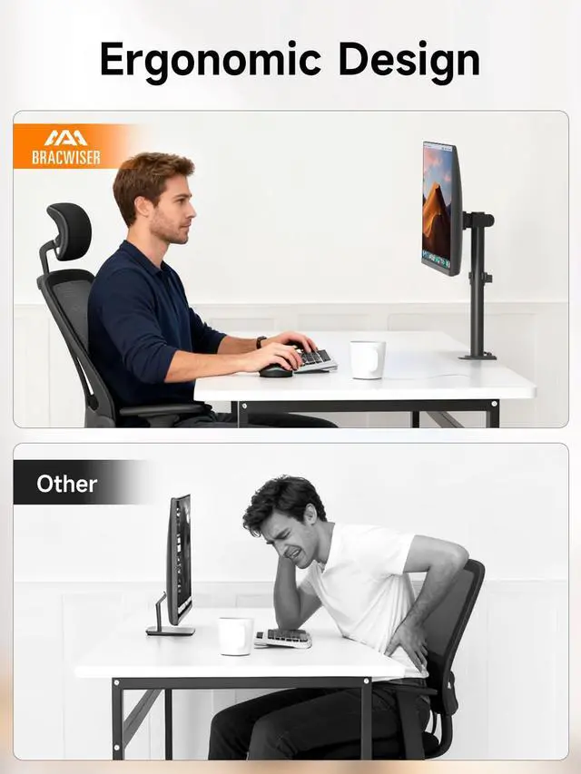 Alt view image 7 of 7 - Single Fully Adjustable Monitor Arm Stand Mount Fits One Screen 13-32 inch 22lbs for Monitor Computer Screen 13 15 17 19 20 22 23 24 26 27 30 32 inch VESA 75 100 (MD7401)