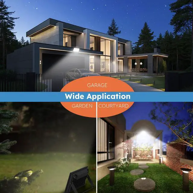 Alt view image 6 of 6 - 2-Pack 50W LED Flood Lights Outdoor 9000 Lumens Super Bright Security Lighting, IP66 Waterproof, 5000K Daylight Energy-Efficient Outdoor Lights for Garage, Garden, Lawn, Backyard