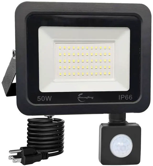 Main image of LED Flood Light Outdoor,6500K Security Lights, Plug in Motion Outdoor,Slim Design Motion Detector IP66 Waterproof Light for Garage, Yard, Porch (50W)