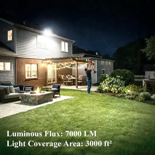 Alt view image 3 of 7 - 50W LED Flood Light, 7000LM LED Work Lights with Plug & Switch & 6.5 FT Cord, 6500K Security Light Outside, IP67 Waterproof Outdoor Floodlights with 6KV Surge Protection for Garden