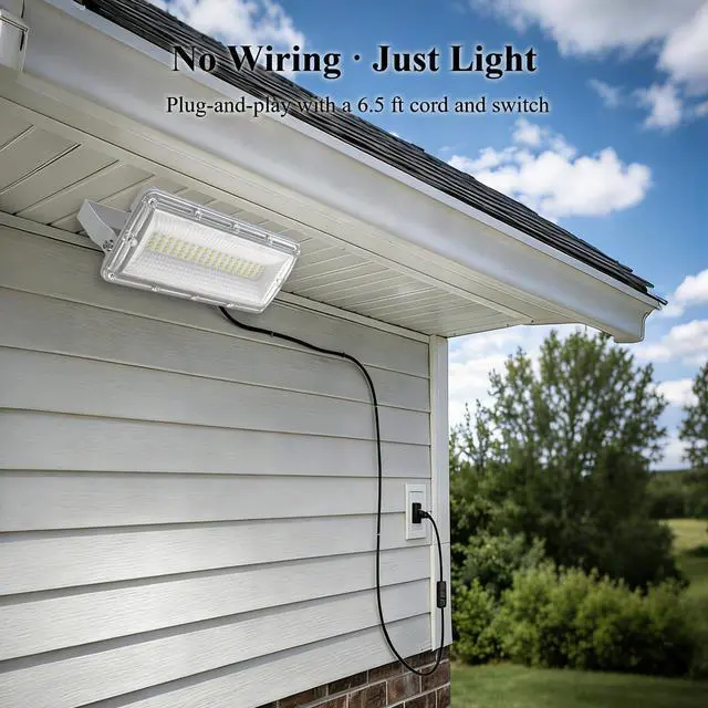 Alt view image 2 of 7 - 50W LED Flood Light, 7000LM LED Work Lights with Plug & Switch & 6.5 FT Cord, 6500K Security Light Outside, IP67 Waterproof Outdoor Floodlights with 6KV Surge Protection for Garden