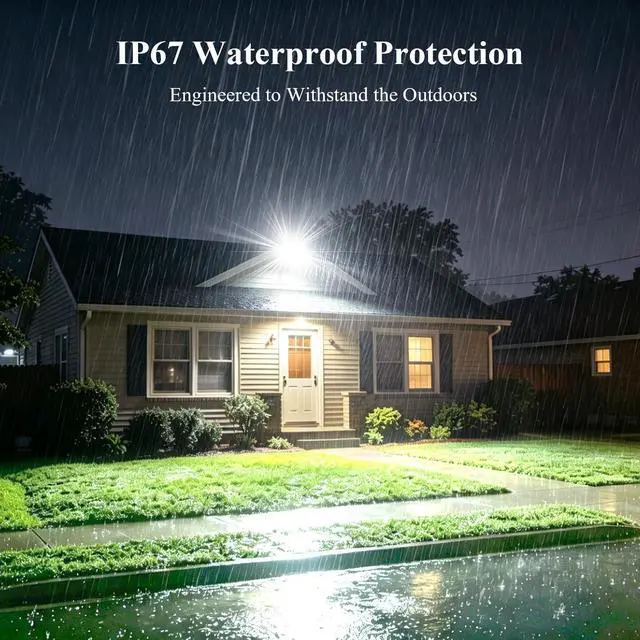 Alt view image 5 of 7 - 50W LED Flood Light, 7000LM LED Work Lights with Plug & Switch & 6.5 FT Cord, 6500K Security Light Outside, IP67 Waterproof Outdoor Floodlights with 6KV Surge Protection for Garden