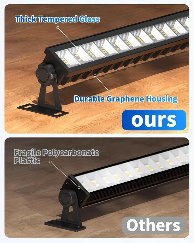 Alt view image 4 of 7 - IP66 Waterproof 45W LED Shop Lights, 5400LM 6000K Daylight White Garage Light with 6FT Power Cord & Switch, Plug in LED Work Light for Garage Workbench Workshop Warehouses Basement Yard 2 Pack