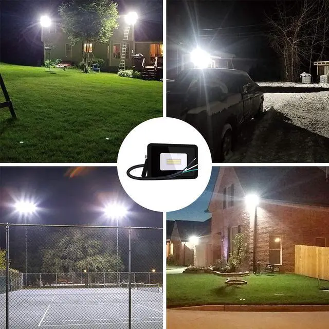 Alt view image 5 of 7 - 110V 2 Pack 10W LED Flood Light,Cool White, IP68 Waterproof Super Bright Security Lights, Outdoor Floodlight for Yard, Garden, Playground, Basketball Court