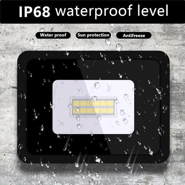 Alt view image 3 of 7 - 110V 2 Pack 10W LED Flood Light,Cool White, IP68 Waterproof Super Bright Security Lights, Outdoor Floodlight for Yard, Garden, Playground, Basketball Court