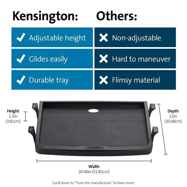 Alt view image 5 of 5 - Underdesk Basic Keyboard Drawer (K60009US) , Black
