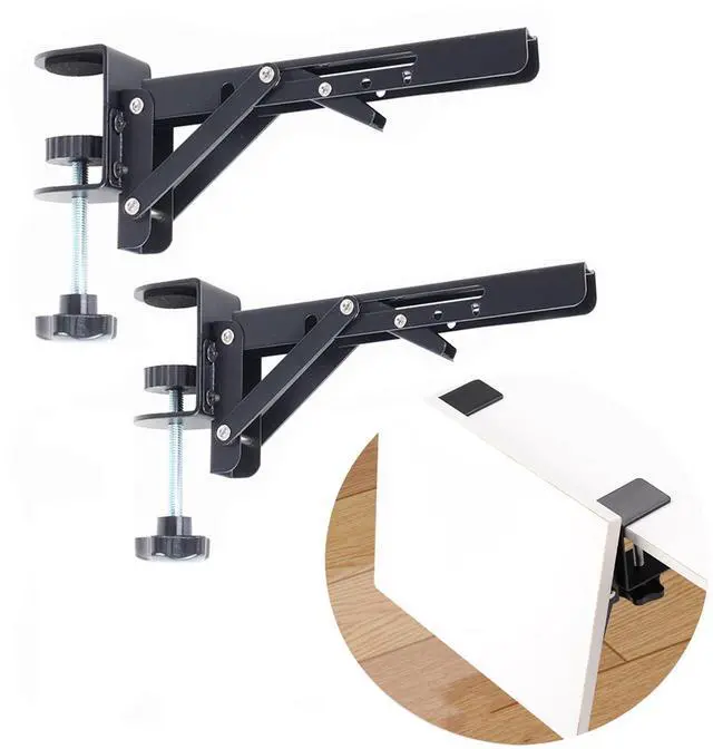 Main image of Under Desk Keyboard Tray Support Bracket Adjustable Desktop Extension Board Stand Clamp-on Keyboard Holder Arm Rest Tray Extension Plate Support Rack for Desk, NO Board/Tray, 1 Set (Style02)
