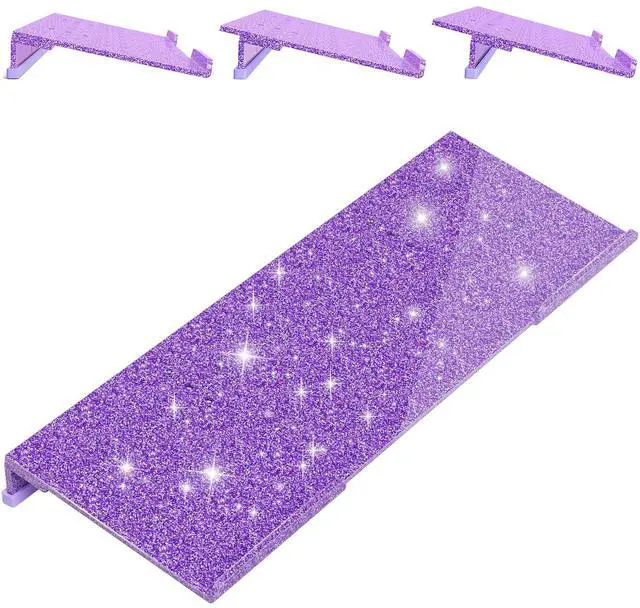 Main image of Computer Keyboard Stand for Desktop - 6-Level Height Adjustable Acrylic Keyboard Riser Non-Slip Ergonomic Key Board Tray Holder for Home School Office Desk Accessories, Sparkling Purple