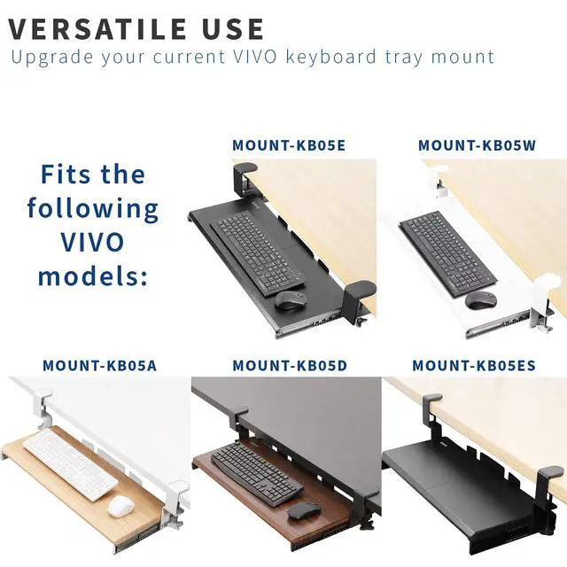 Alt view image 7 of 7 - Steel Height Adjustment Kit Brackets for Computer Keyboard and Mouse Trays, Fits MOUNT-KB05A, MOUNT-KB05D, MOUNT-KB05E, and More, Black, MOUNT-KB5SP