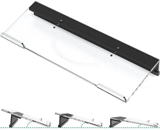 Main image of Ergonomic Computer Keyboard Stand - Adjustable Keyboard Riser Tilt Clear and Black Acrylic Keyboard Tray Non-Slip Elevated Typing Key Board Holder Lift for Home Office Desk Accessories
