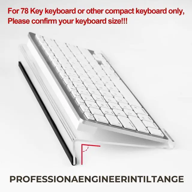 Alt view image 3 of 7 - Small Computer Keyboard Stand, 11.8 x 5.1 Inch- Keyboard Tray for 78 Keys Keyboard, Acrylic Keyboard Riser Lift for Desk, keyboard Holder for Mini Computer Keyboard & Apple Magic Keyboard -Clear