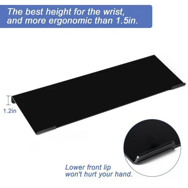 Alt view image 4 of 6 - Black Acrylic Tilted Computer Keyboard Holder for Ergonomic Typing