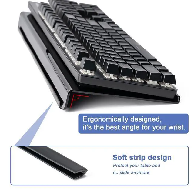 Alt view image 3 of 6 - Black Acrylic Tilted Computer Keyboard Holder for Ergonomic Typing