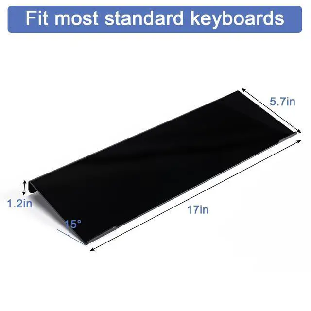 Alt view image 2 of 6 - Black Acrylic Tilted Computer Keyboard Holder for Ergonomic Typing