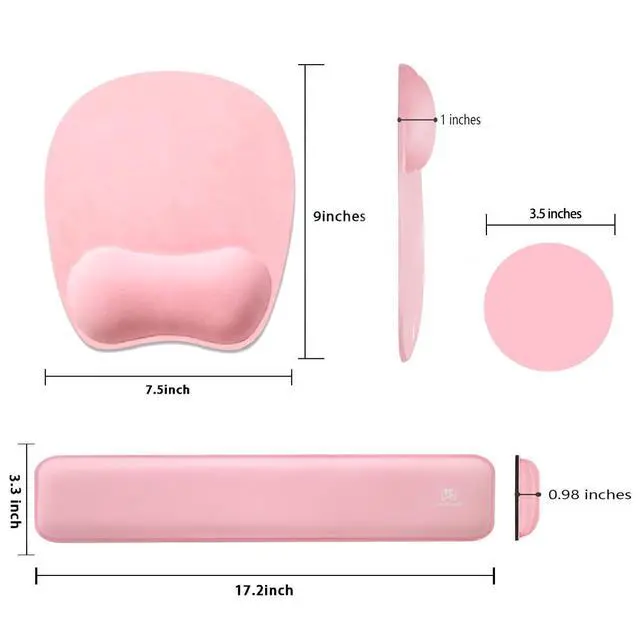 Alt view image 5 of 7 - Memory Foam Set Wrist Rest Pad & Mouse Wrist Rest Support,Ergonomic Design for Office,Home,Laptop,Desktop Computer,Gaming Keyboard - Pink