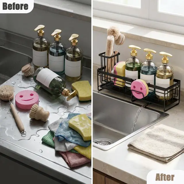 Alt view image 5 of 6 - Extendable Sponge Holder for Kitchen Sink Extra Large Sink Caddy