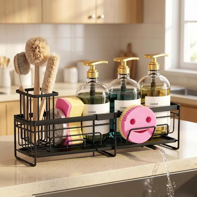 Alt view image 4 of 6 - Extendable Sponge Holder for Kitchen Sink Extra Large Sink Caddy