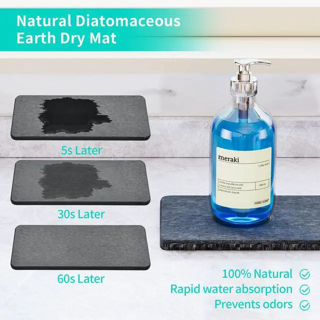 Alt view image 2 of 7 - Sink Caddy Sponge Holder - Kitchen Sink Organizer with Instant Drying Stone and Brush Holder, Stainless Steel Bathroom Counter Organizer - Black