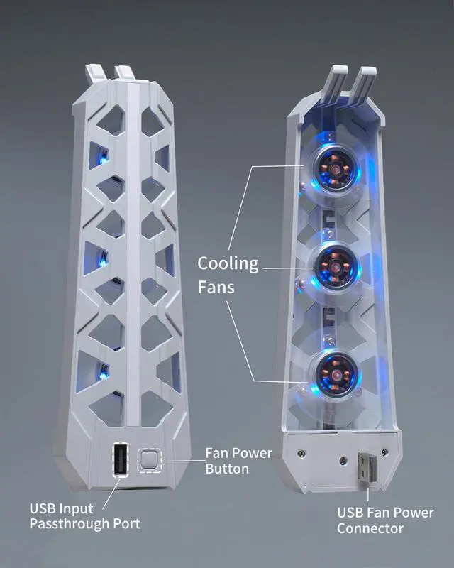 Alt view image 3 of 7 - PS5 Cooling Fan (Not for Slim/Pro) High-Efficiency Cooler with USB3.0