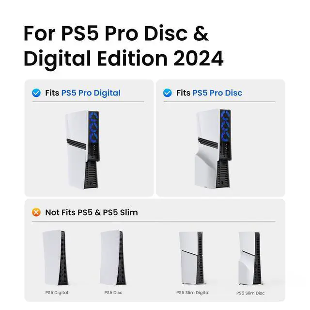 Alt view image 2 of 7 - Cooling Fan for PS5 Pro, Quiet Cooler with Auto Speed USB3.0
