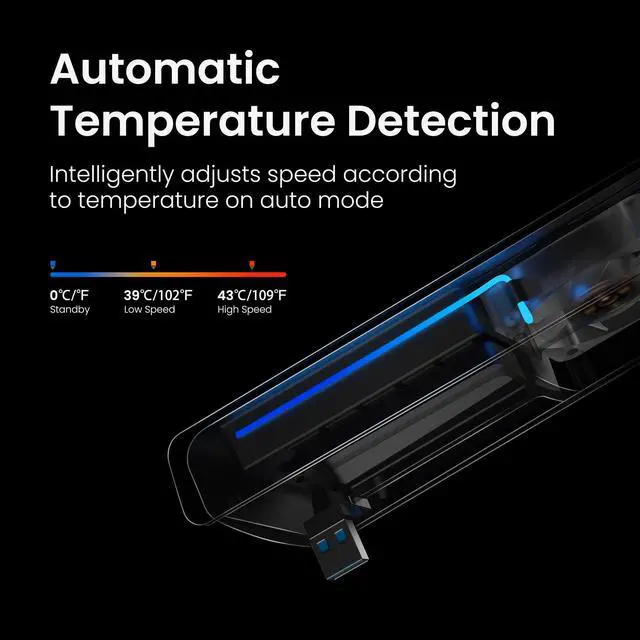 Alt view image 5 of 7 - Cooling Fan for PS5 Pro, Quiet Cooler with Auto Speed USB3.0