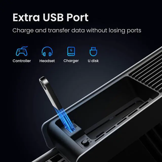 Alt view image 6 of 7 - Cooling Fan for PS5 Pro, Quiet Cooler with Auto Speed USB3.0